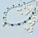 Collier en cristal de perles bleues et blanches-1