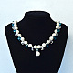 Collier en cristal de perles bleues et blanches-5