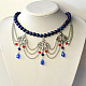 Collier pendentif en perles de lapis-lazuli de style vintage-7
