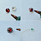 Anneau enveloppé de fil de fleur de perles de verre toupie sarcelle-3