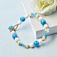 Bracelet de perles de pierres précieuses bleues-1
