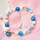 Bracelet de perles de pierres précieuses bleues-5
