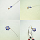 Flower Earrings with Blue Crystal Beads-3