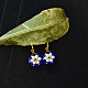 Flower Earrings with Blue Crystal Beads-6