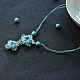 Collier avec pendentif perles de turquoise synthétique-8