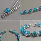 Blue Crackle Glass Beads Bracelets-4