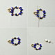 Blaues Doppelloch-Perlenarmband mit Perle-4