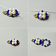 Blaues Doppelloch-Perlenarmband mit Perle-6