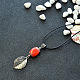 Joli collier de feuilles avec perles acryliques-5