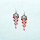 Серьги с красными хрустальными бусинами в тибетском стиле-4