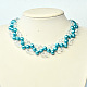 Collar de perlas de cristal azul-4