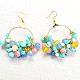 Colorful Beaded Jades Earrings-5
