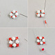 Bracelet de perles rouges et blanches-3