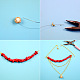Red Gemstone Bead Necklace with Pearl Pendant-4