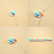 Bracelet de perles orange et bleues-3