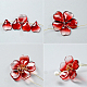 Horquilla de flor roja con perlas-3