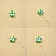 Pulsera de flores con cuentas verdes-4