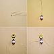 Dangle Earrings with Cat Eye Pendant-3