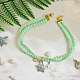 Geflochtenes grünes Halsband mit Sternanhängern-7