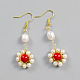 Vintage Flower Pearl Earrings