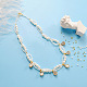 Elegant Pearl Necklace with Alloy Charms