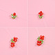Lindos aretes de cuentas con forma de flor roja-3