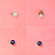 Boucles d'oreilles élégantes en perles bleues enveloppées de fil-4