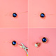 Boucles d'oreilles élégantes en perles bleues enveloppées de fil-5