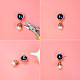 Boucles d'oreilles élégantes en perles bleues enveloppées de fil-6