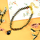 Bracelet de cheville en perles noires et dorées-1