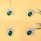 Necklace With Wire Wrapped Green Bead Pendant