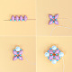 Beaded Earrings with Cubic Zirconia Charms-3