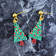 Boucles d'oreilles en perles d'arbre de Noël-7