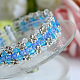 Bracelet en perles toupies en cristal bleu-7