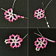 PandaHall Selected Tutorial on Pink Beaded Flower Bracelet-4