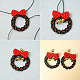 Christmas Wreath Braided Rope Earrings-5