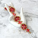 PandaHall Selected tutorial sul braccialetto con perle di vetro bicono rosse-1