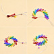 Boucles d’oreilles arc-en-ciel en spirale perlée de graines-4
