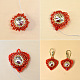 Heart Beaded Diamond Earrings with Seed Beads-4