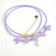 Collier de perles de graines violettes-7