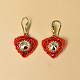 Boucles d'oreilles coeur en diamant et perles de rocaille-5
