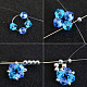 Bracelet en perles toupies en cristal bleu-3