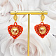 Heart Beaded Diamond Earrings with Seed Beads-7