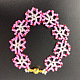 PandaHall Selected Tutorial on Pink Beaded Flower Bracelet-7
