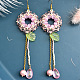 PandaHall Selected Idea on Pink Glass and Seed Beaded Earrings-1