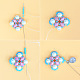 Beaded Earrings with Cubic Zirconia Charms-4