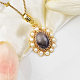 Colgante adornado vintage con envoltura de alambre con piedras preciosas y perlas-6