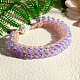 Bracelet perles de verre à facettes violettes-8