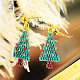 Christmas Tree Beaded Earrings-1