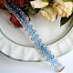 Bracelet en perles toupies en cristal bleu-8